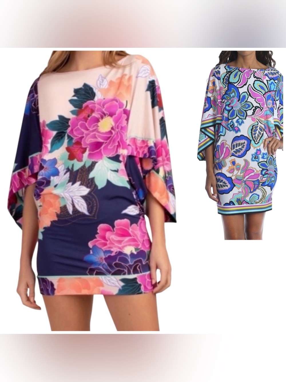 Trina Turk Opulent Oasis Floral Swim Cover-Up/Tunic Dress Resort Wear. Size L